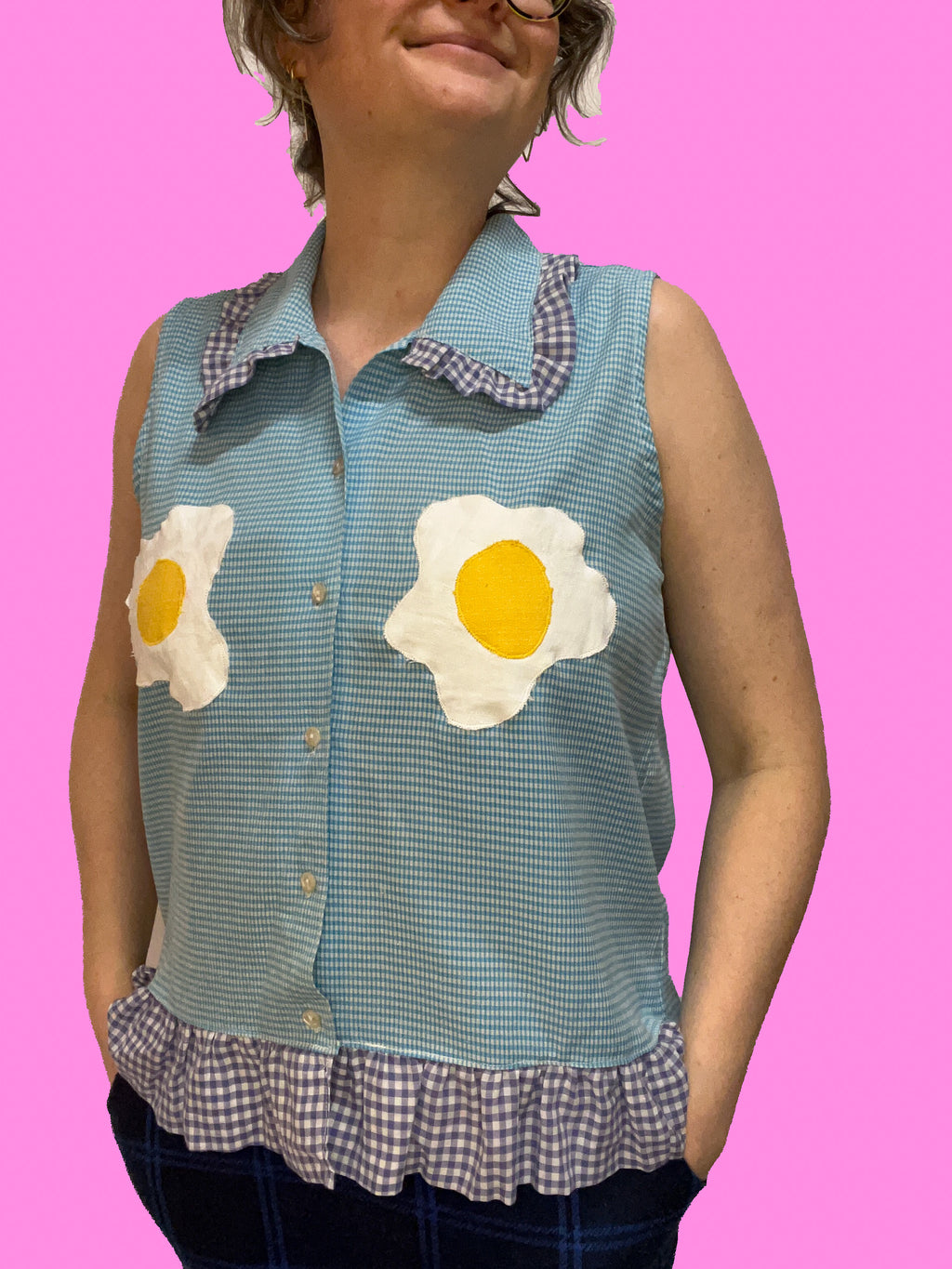 Spejlægsskjorte uden ærmer