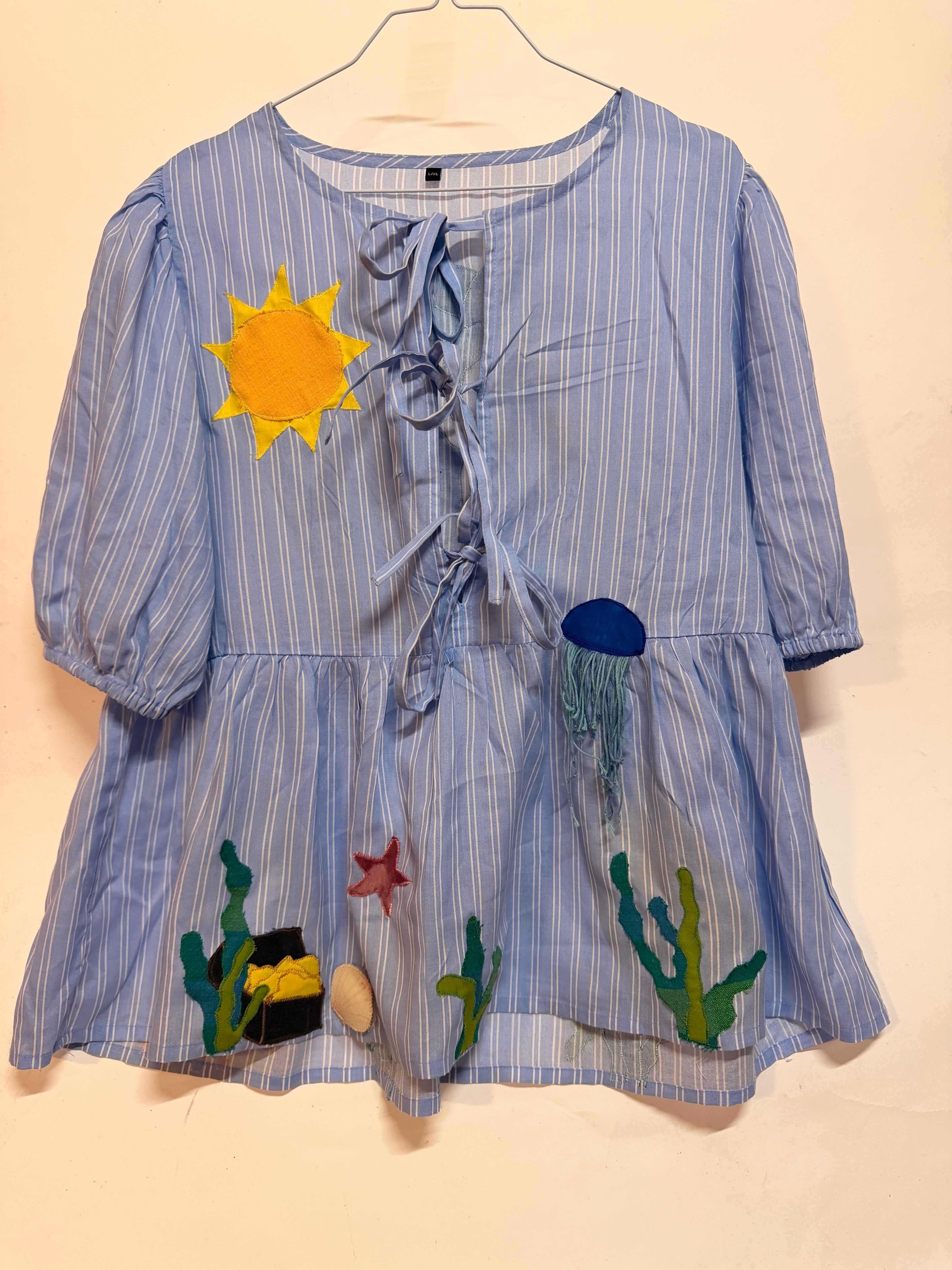 Upcyclet skjorte med 3D effekt