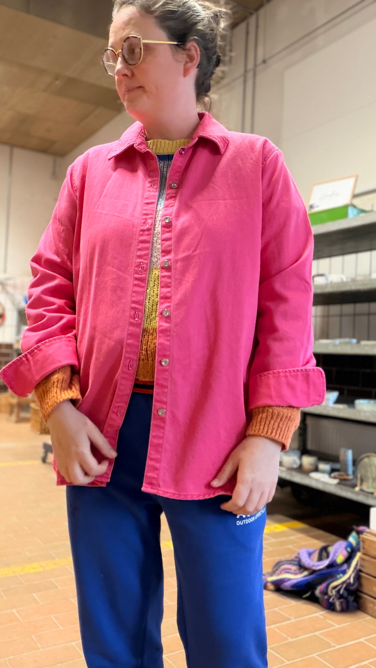 Pink overskjorte