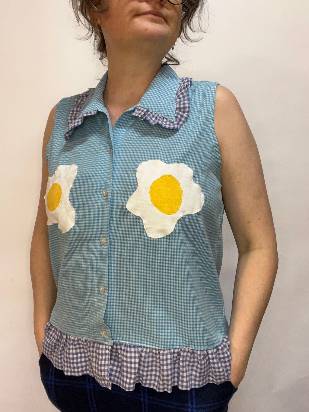 Spejlægsskjorte uden ærmer