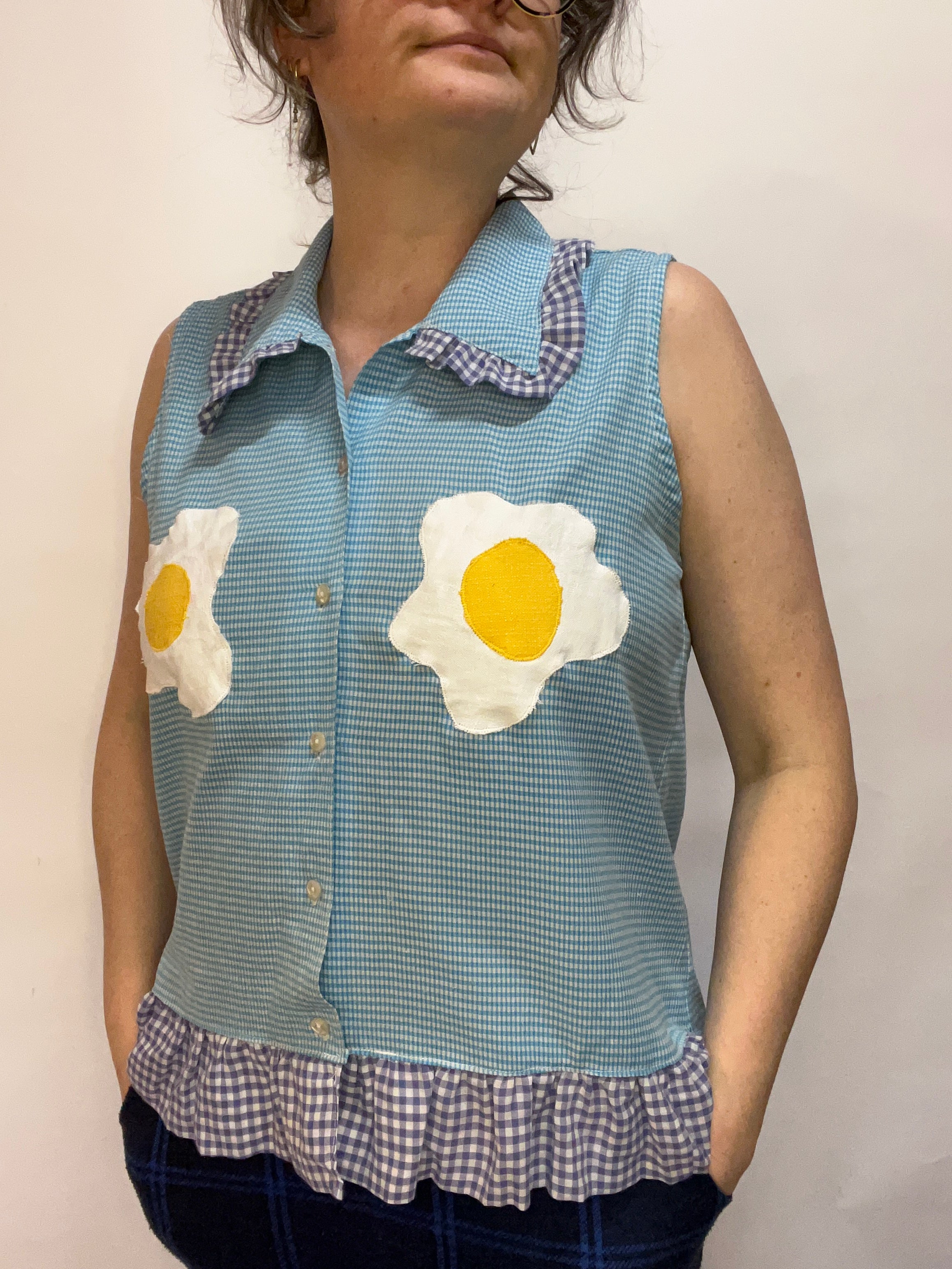 Spejlægsskjorte uden ærmer